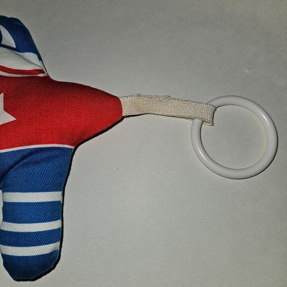 VTG 1977 Johnson & Johnson Playpath Plush Rattle Crinkle Squeaker Rings Baby Toy - Picture 8 of 14